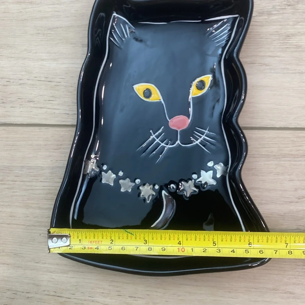 Anthropologie Francesca Kaye | Halloween Magic | Cat‎ Dessert Plate